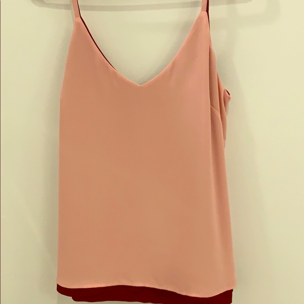 Chiffon tank that can be two different colors.